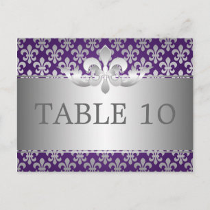 Elegant Bordsnummer Fleur De Lis Lila