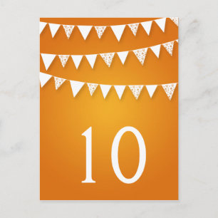 Elegant Bordsnummer Kärlek Bunting Orange