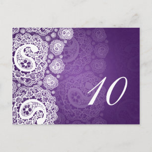 Elegant Bordsnummer Paisley Snöre Lila