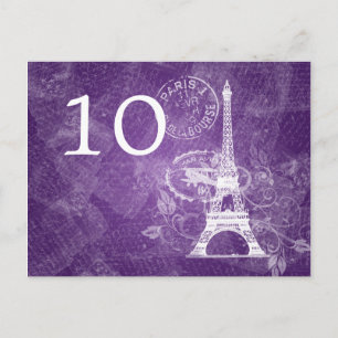 Elegant Bordsnummer Romantic Paris Lila