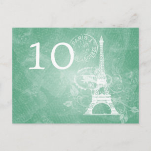 Elegant Bordsnummer Romantic Paris Mint Grönt