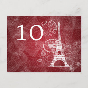 Elegant Bordsnummer Romantic Paris Red