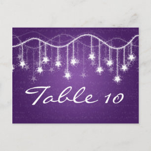 Elegant Bordsnummer Shimmering Stars Lila