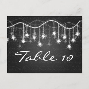 Elegant Bordsnummer Shimming Stars Black