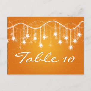 Elegant Bordsnummer Shimming Stars-Orange