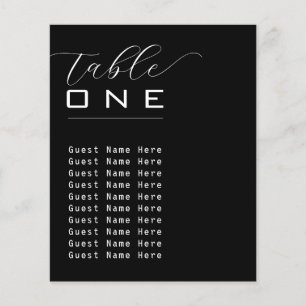 Elegant Bordsnummer Svartvit, minimalistisk Namn