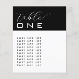 Elegant Bordsnummer Svartvit, minimalistisk Namn