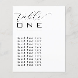 Elegant Bordsnummer Svartvit, minimalistisk Namn