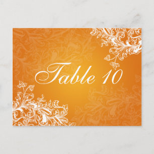 Elegant Bordsnummer Vintage Swirls Orange