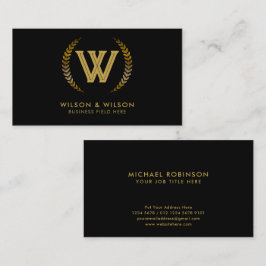 Elegant - början | Golden Laurel Löv på Black Visitkort
