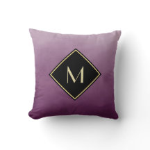Elegant Borstad Lila Med Enkel Guldmonogram