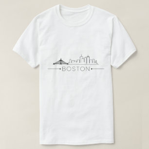 Elegant Boston City Line konst, modern urban silhu T Shirt