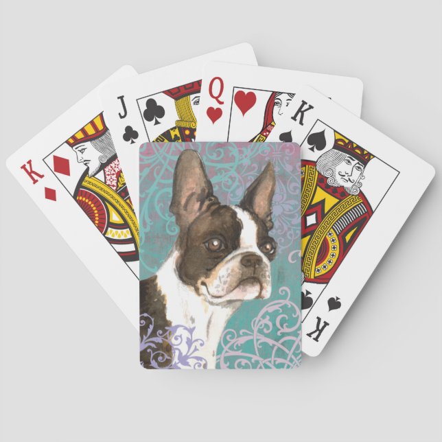 Elegant Boston Terrier Casinokort (Baksidan)