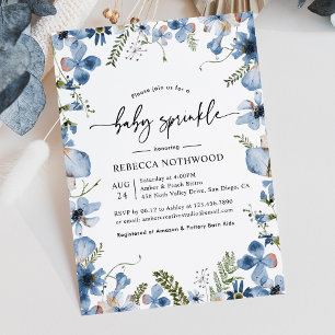 Elegant Botanical Blommigt Boy Baby Sprinkle Inbjudningar