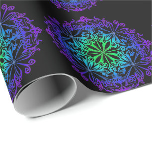 Elegant botanical boho teal grönt zen mandala presentpapper