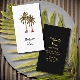 Elegant Botanical Boho Tropical Palm Trees  Visitkort