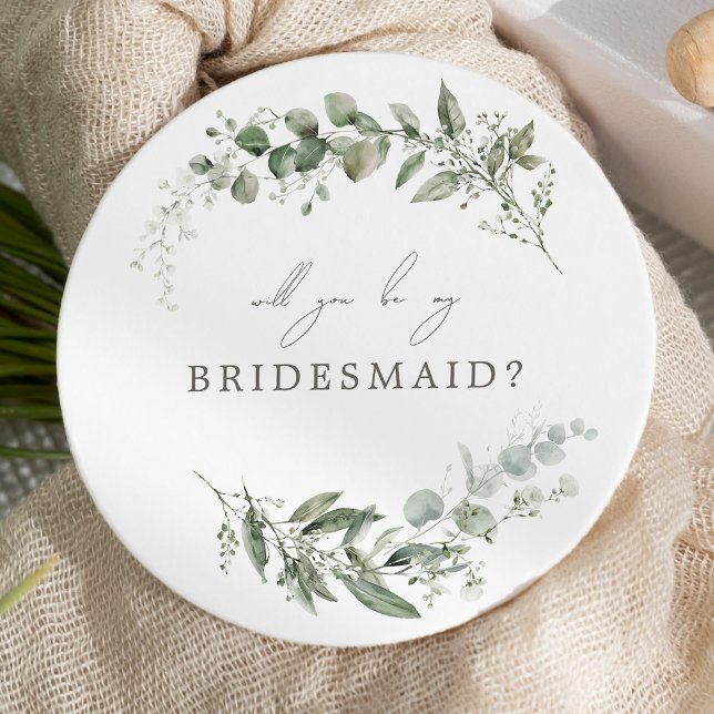 Elegant Botanical Bröllop Bridesmaid Frieri kort (Skapare uppladdad)