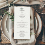 Elegant Botanical Bröllop Flat Menu Meny<br><div class="desc">Öka bröllop med Eleganten Botanical Bröllop Flat Menu-design, en tidlös sammanslagning av en verdant vattenfärgad blommigt och raffinerad sofistikering. Den här moderna klassiska designen har ett känsligt botaniskt inslag av intertwining-eukalyptus och grumliga vita blommigtar, vilket framkallar naturens romantik under varje säsong - vår, sommar, fall eller vinter. Med en konstfull...</div>