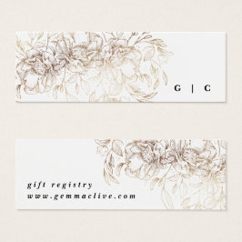 Elegant Botanical Bröllop gift-registerhölje Litet Visitkort