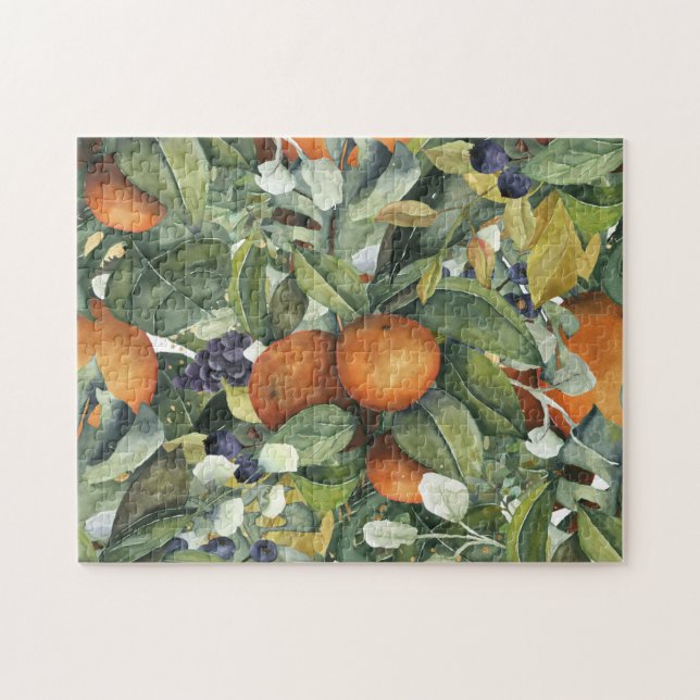 Elegant Botanical Citrus Greenery Pussel (Horisontell)