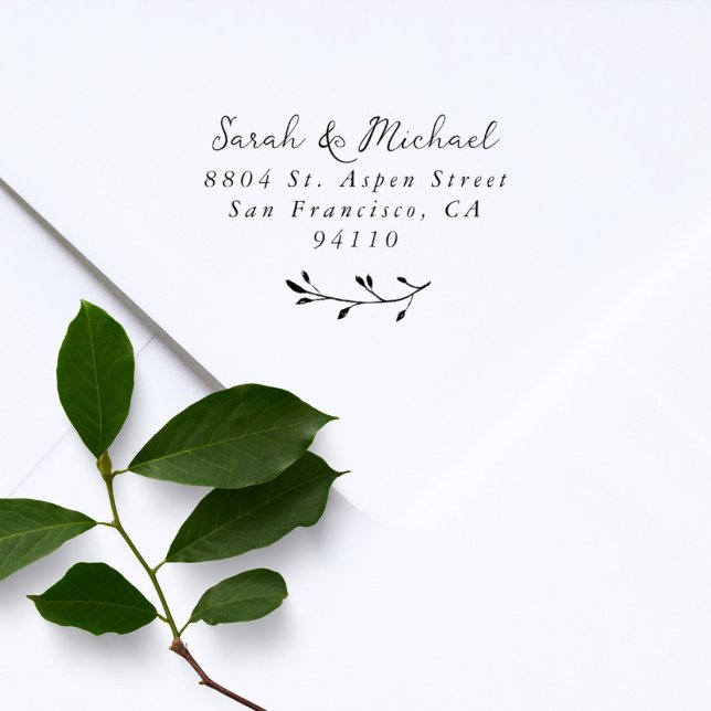 Elegant Botanical Couples Wedding Return Address  Stämpel (Skapare uppladdad)