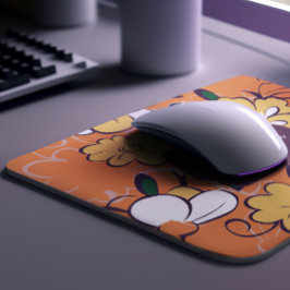 Elegant Botanical Custom Name Orange White Floral Musmatta