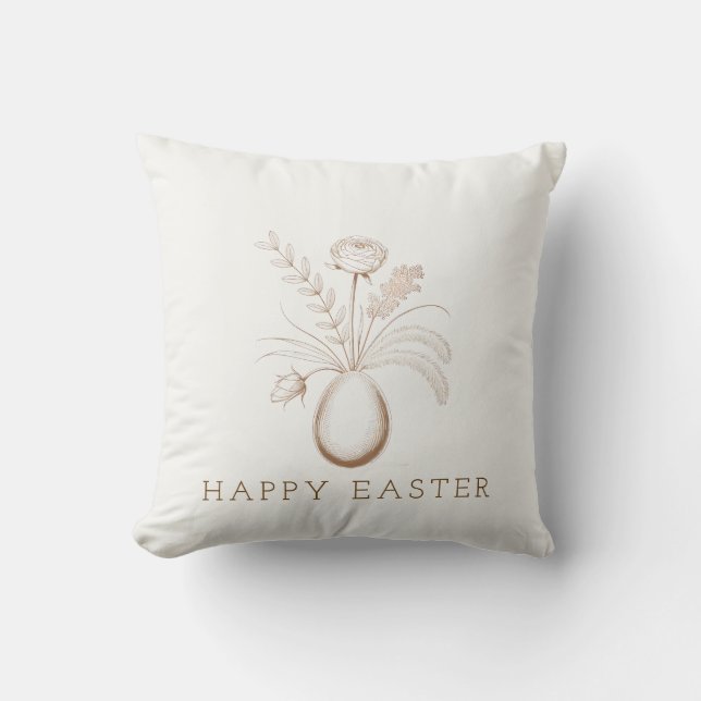 Elegant Botanical Easter Decorative Throw Pillow Kudde (Framsida)