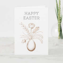 Elegant Botanical Easter Holiday Greeting Card Helgkort