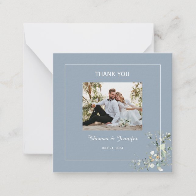 Elegant Botanical Eucalyptus Greenery & Hydrangea Anteckningskort (Framsida)