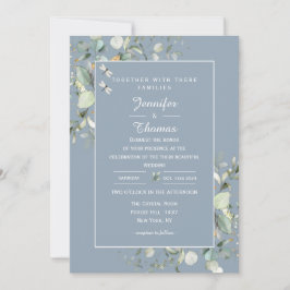 Elegant Botanical Eucalyptus Greenery Hydrangea Inbjudningar