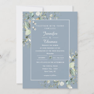 Elegant Botanical Eucalyptus Greenery Hydrangea Inbjudningar