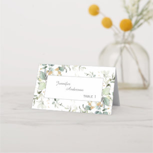 Elegant Botanical Eucalyptus Greenery Placeringskort