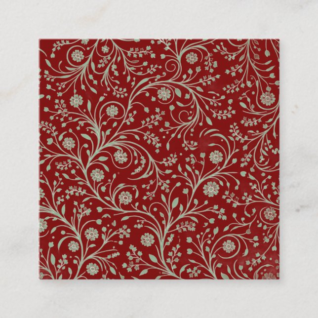 Elegant Botanical Floral Pattern – Minimal Nature  Fyrkantigt Visitkort (Framsida)