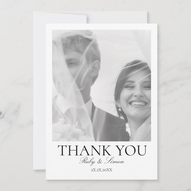 Elegant Botanical Floral Wedding Tack Kort (Framsida)