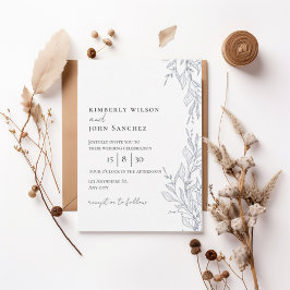 Elegant Botanical Frame Wedding Invitation Inbjudningar