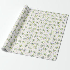 Elegant Botanical Green Watercolor Branches Presentpapper