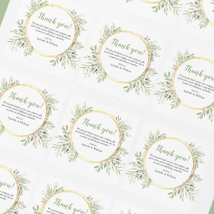 Elegant Botanical Greenery Bröllop Fyrkantigt Klistermärke