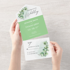 Elegant Botanical Greenery Eucalyptus Bröllop