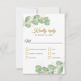 Elegant Botanical Greenery Eucalyptus Bröllop OSA Kort