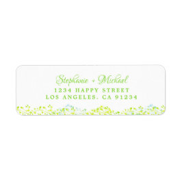 Elegant Botanical Grönt Greenery lövs Returadress Etikett