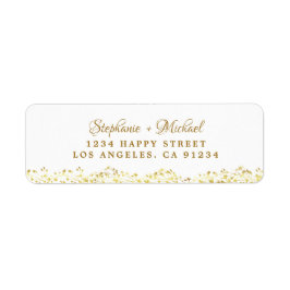 Elegant Botanical Guld Greenery löv Returadress Etikett