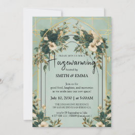 Elegant Botanical Housewarming Invitation Card Inbjudningar
