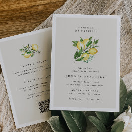 Elegant Botanical Lemon Allt på en Möhippa Inbjudningar