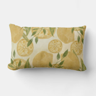 Elegant Botanical Lemon Greenery Lumbarkudde