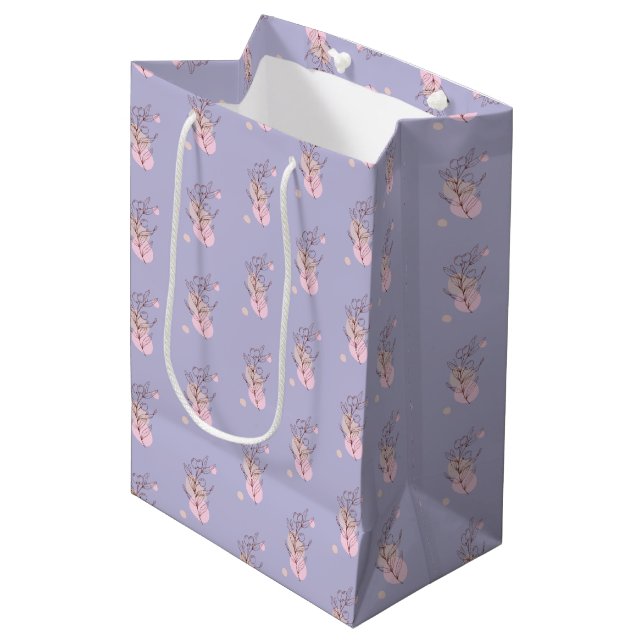 Elegant Botanical Line Art Favor Bag (Framsidan Vinklad)