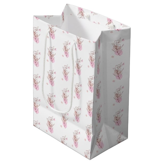 Elegant Botanical Line Art Favor Bag (Framsidan Vinklad)
