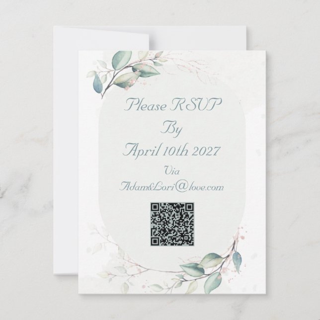 Elegant Botanical Love Wedding OSA Kort (Framsida)