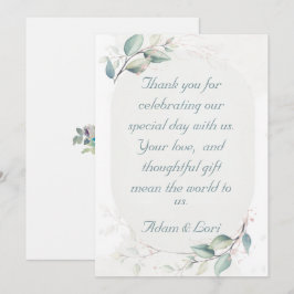 Elegant Botanical Love Wedding Tack Kort