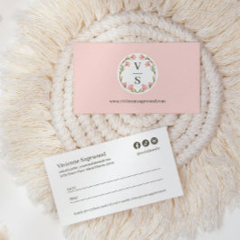 Elegant Botanical Monogram Crest Photo Tidsbeställning Kort