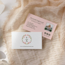 Elegant Botanical Monogram Vapensköld Rosa Grönt P